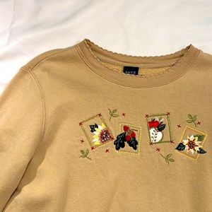 Vintage fall embroidered sweatshirt